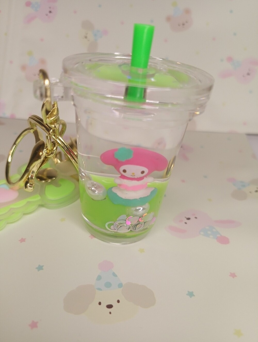 Sanrio My Melody Boba Milk Tea Liquid Float Keychain - Picture 2 of 6